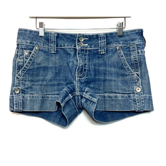 Mossimo Low Rise Denim Jean Shorts Size 11 Blue - Picture 2 of 8